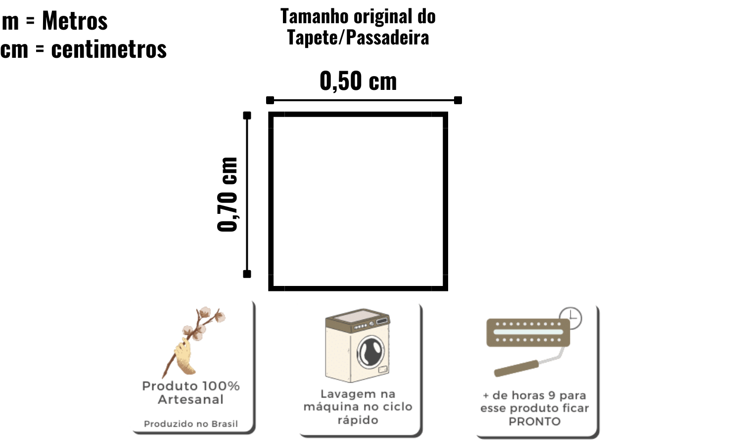 Tapetinho De Sisal Natural 0,70 x 0,50