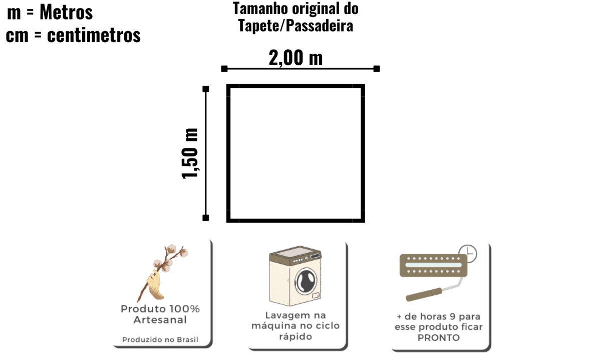 Tapete Algodão Cru Lines 1,50x2,00 - M