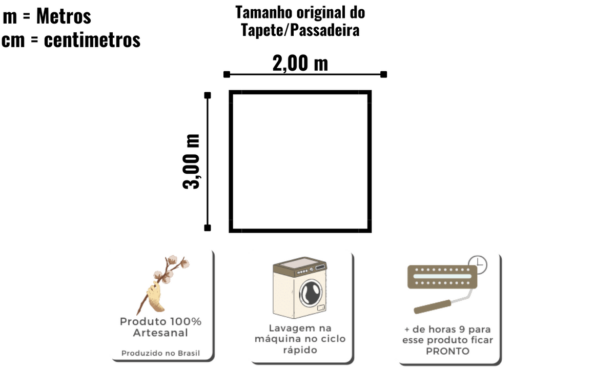 Tapete Bordado Lines Algodão GG - 2,00x3,00