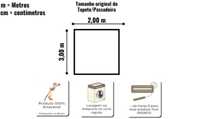 Tapete Bordado Lines Algodão GG - 2,00x3,00