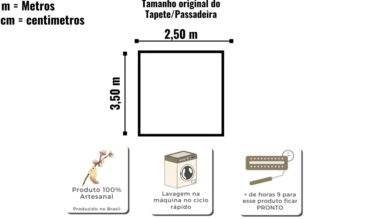 Tapete Bordado Lines Algodao - 2,50x3,50 Especial