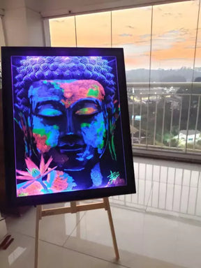 Quadro BUDHA Luminicente Recarregável